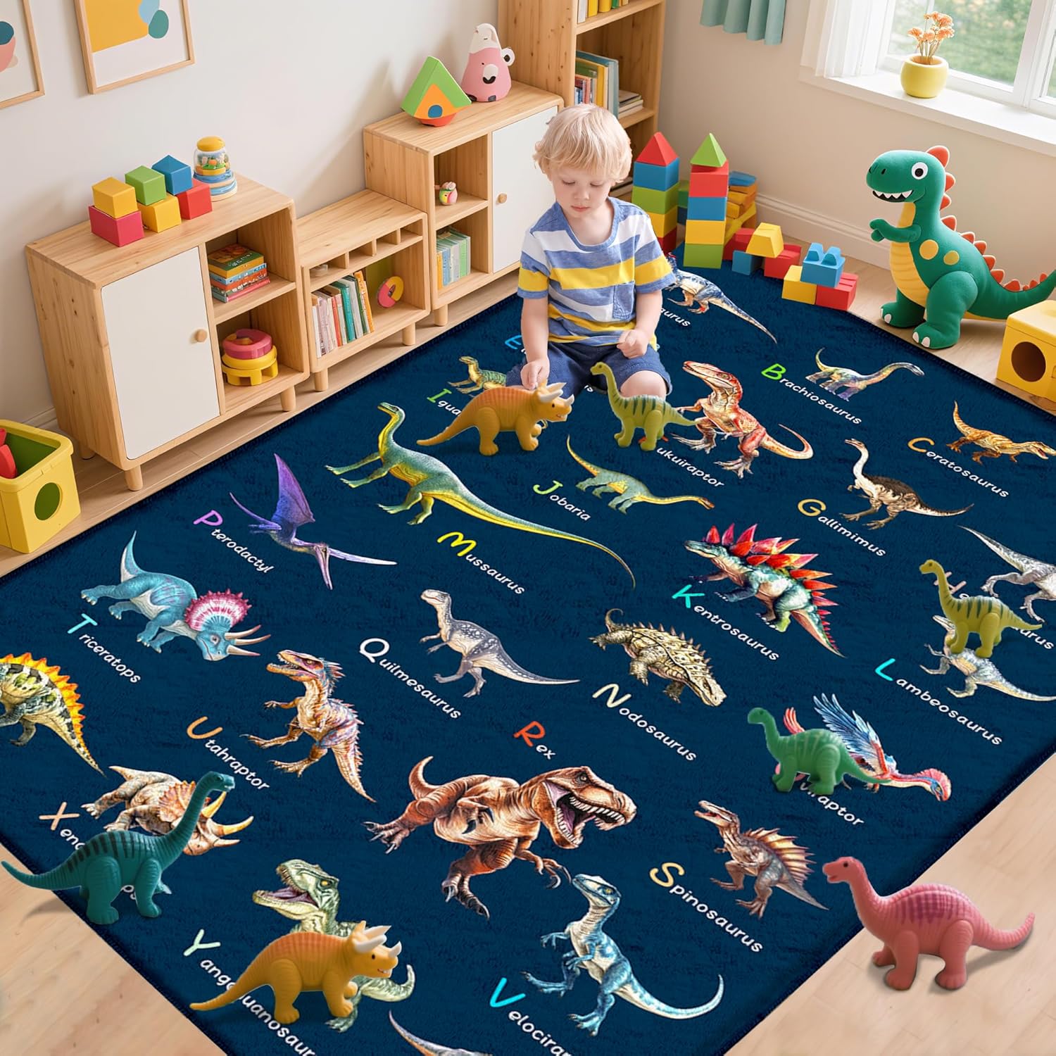 Kids Education Name - Karpet Edukatif Bertema Alfabet Dinosaurus untuk