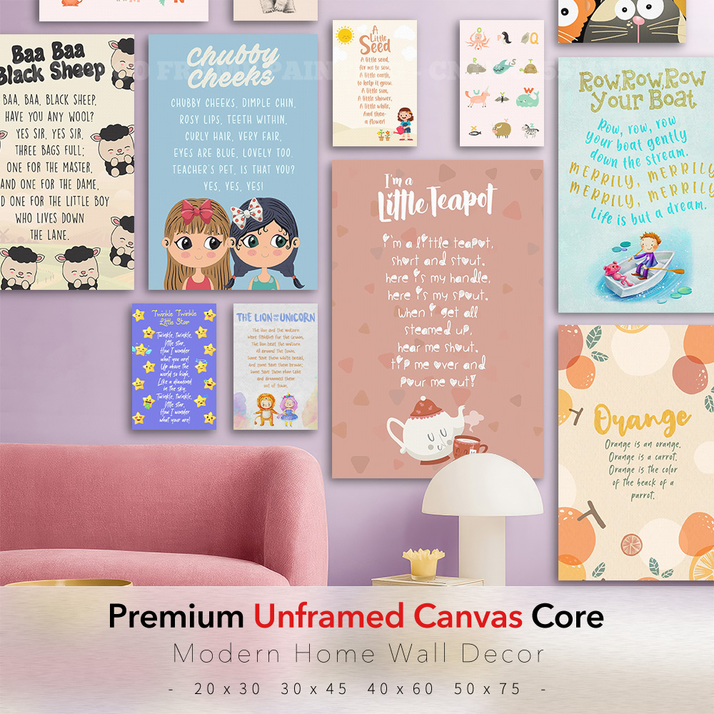 Kids Education Rhymes - Poster Kanvas Lagu Anak Klasik Seni