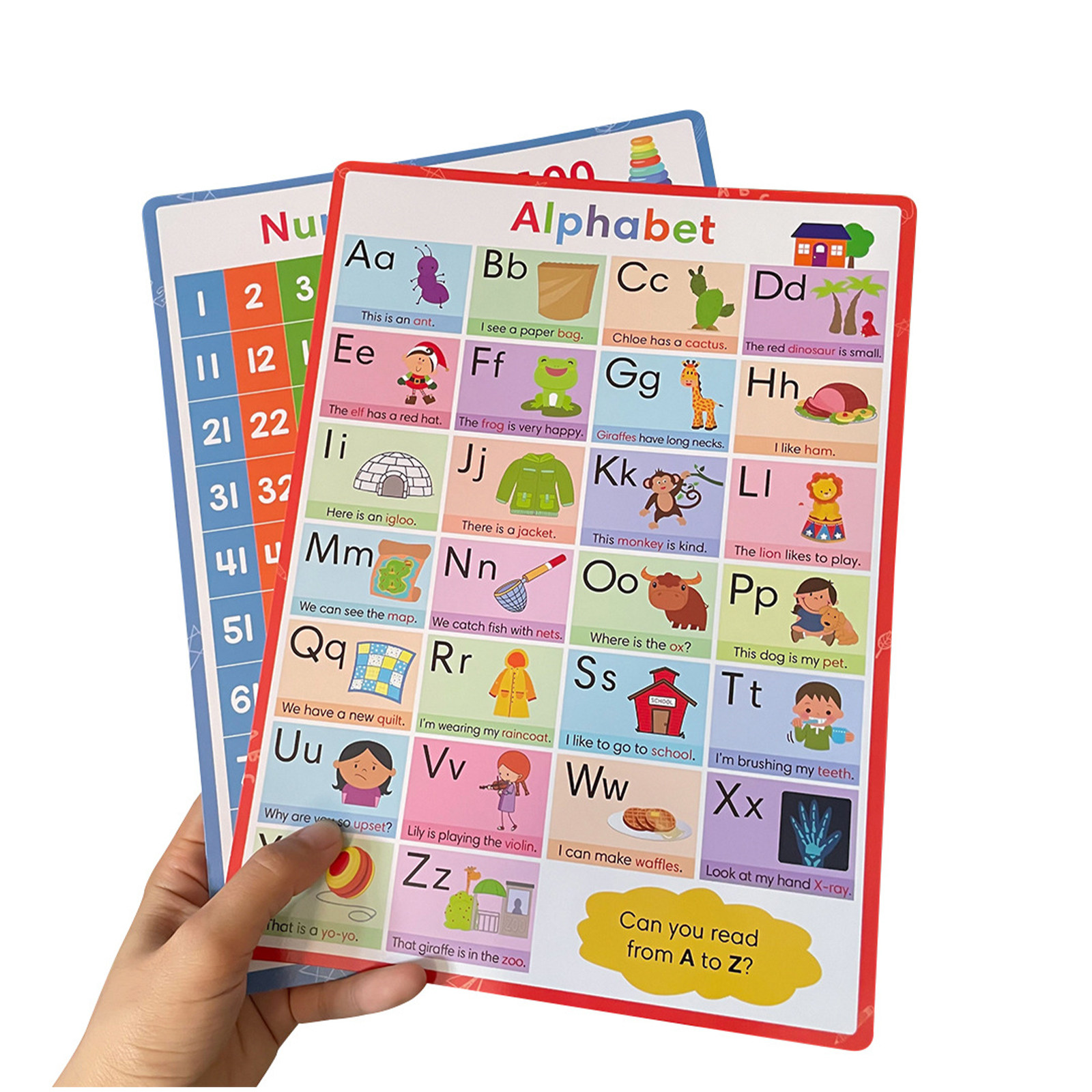 Kids Education Wallpaper - 2Pcs Set Poster Huruf dan Angka
