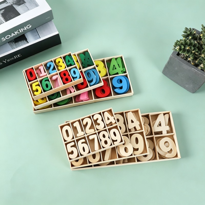 Kids Education Name - Set Angka Kayu Kerajinan Tangan 0-9