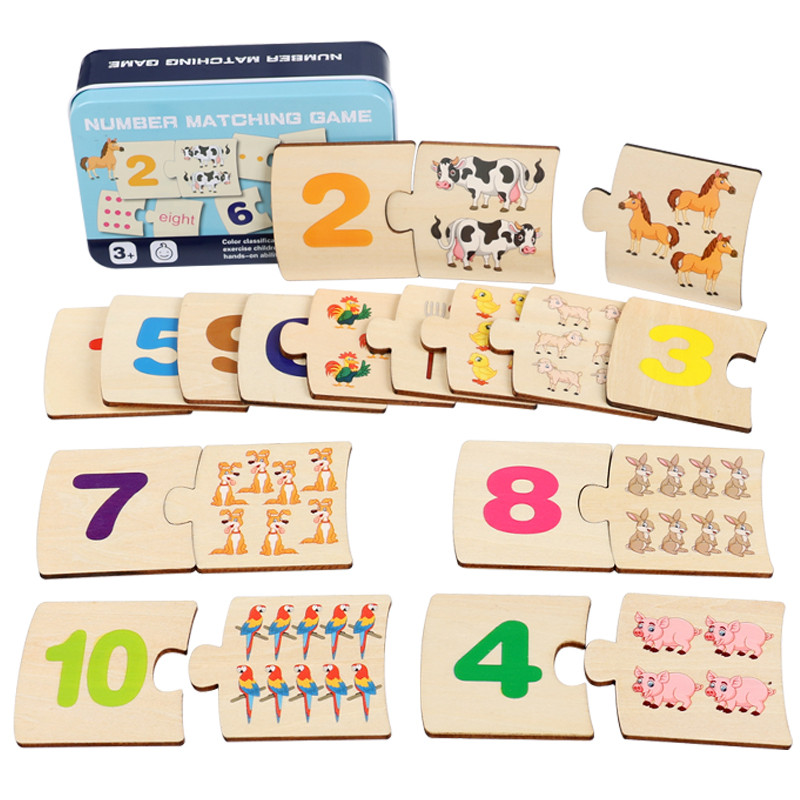 Kids Education Material - Papan Puzzle Kayu Bentuk Hewan dan