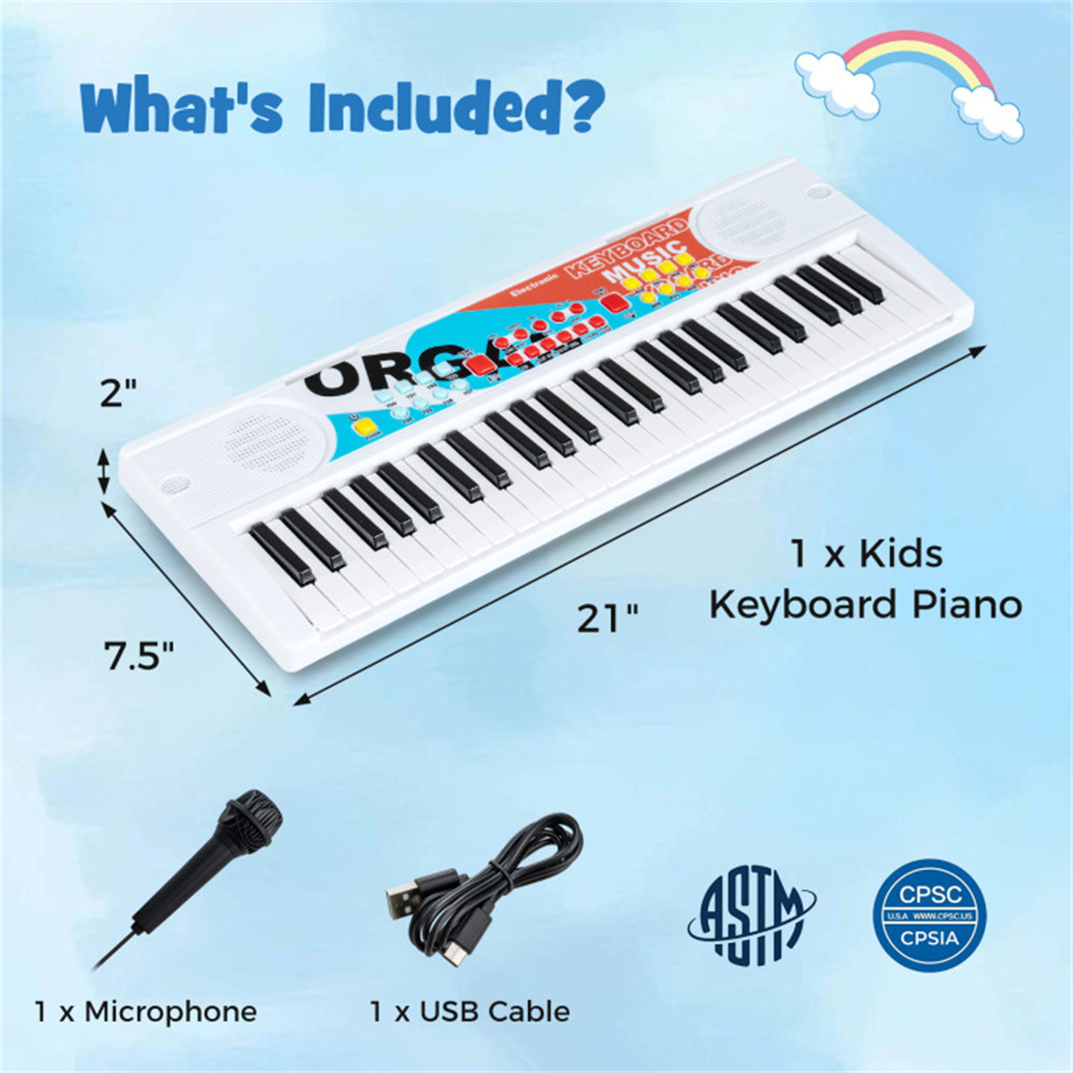 Kids Education Toys - 49 Tombol Keyboard Elektronik Anak dengan