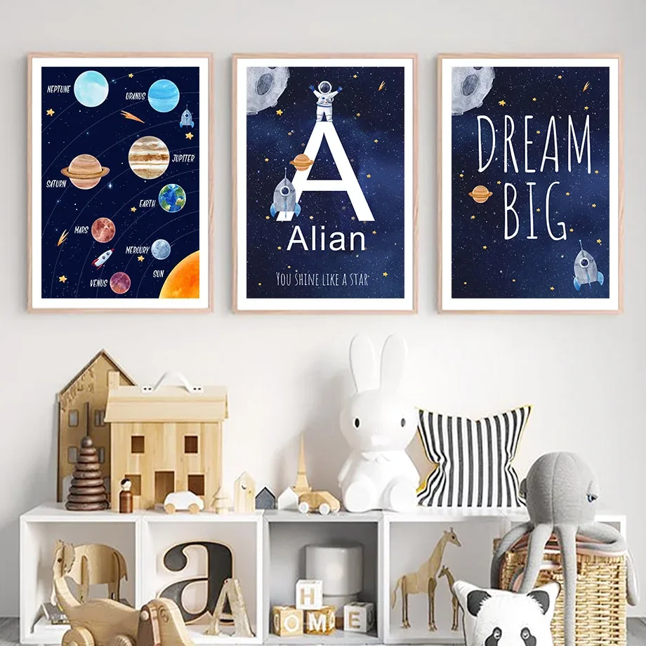 1 Buah Lukisan Kanvas Nama Kus - Kids Education Name ulasan dan harga