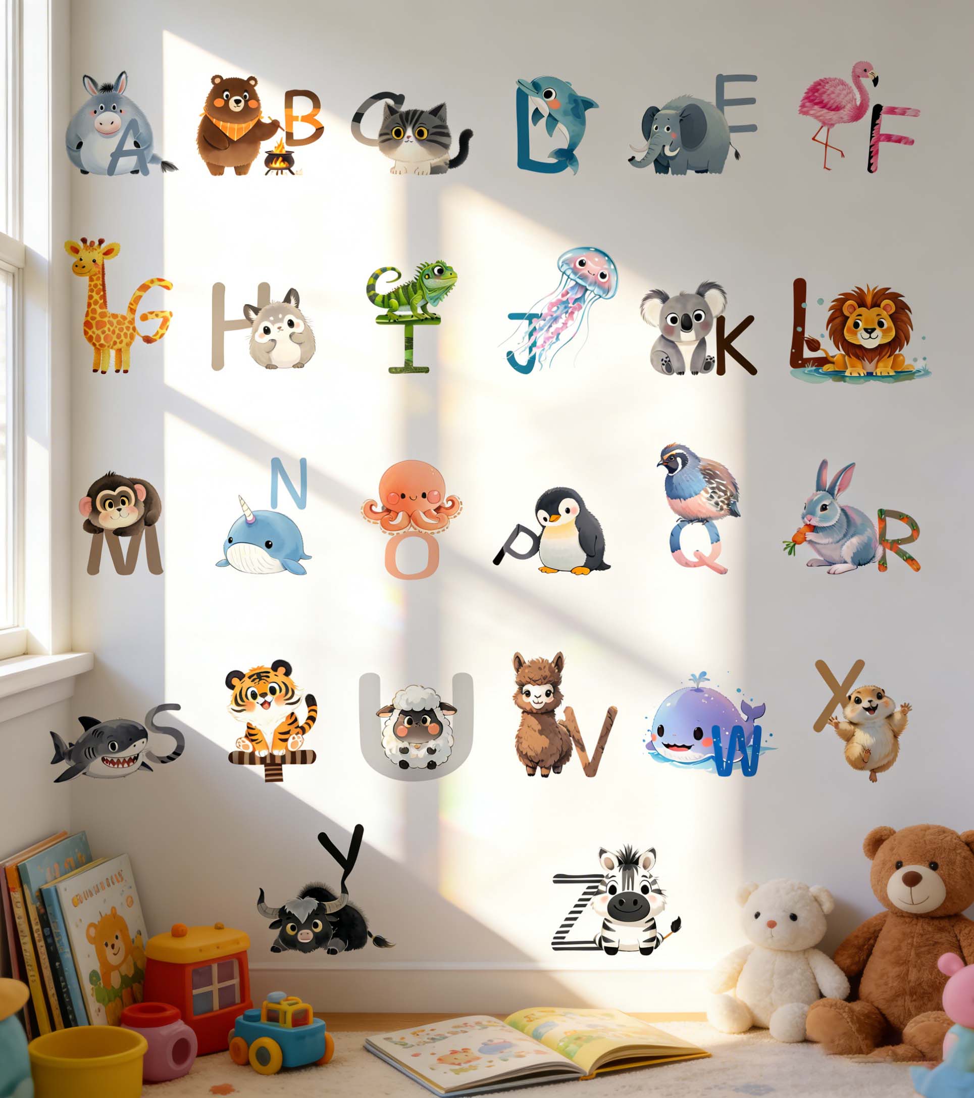 Stiker Dinding Alfabet Inggris - Kids Education Wallpaper ulasan dan harga