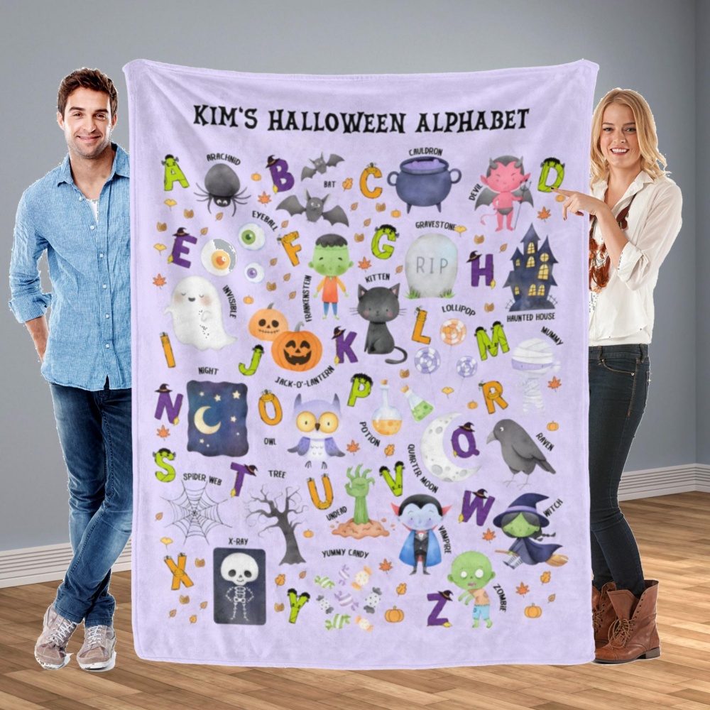 Selimut Lempar Alfabet Hallowe - Kids Education Name ulasan dan harga