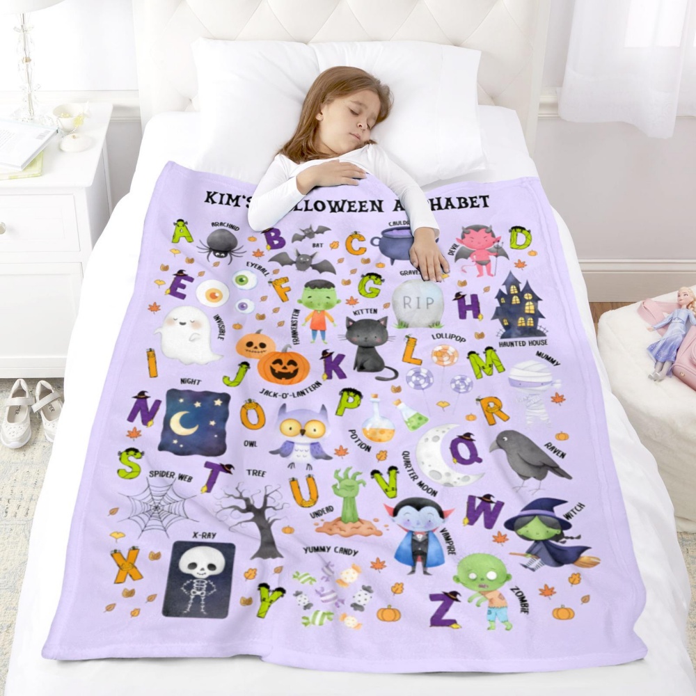 Selimut Lempar Alfabet Hallowe - Kids Education Name ulasan dan harga