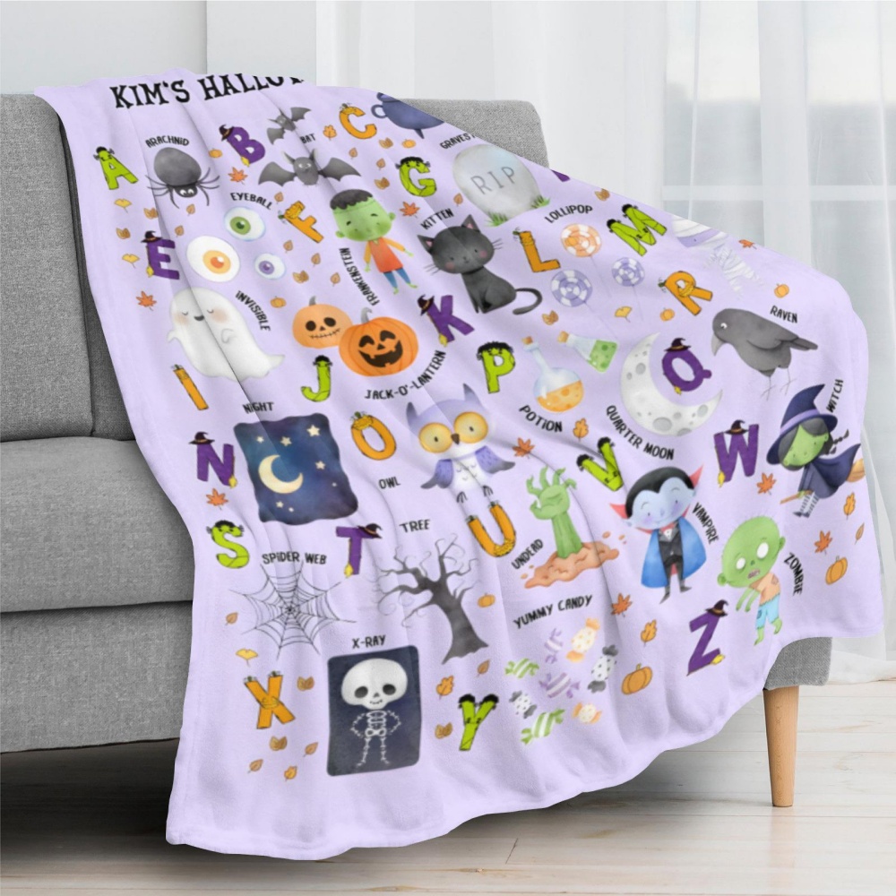 Selimut Lempar Alfabet Hallowe - Kids Education Name ulasan dan harga