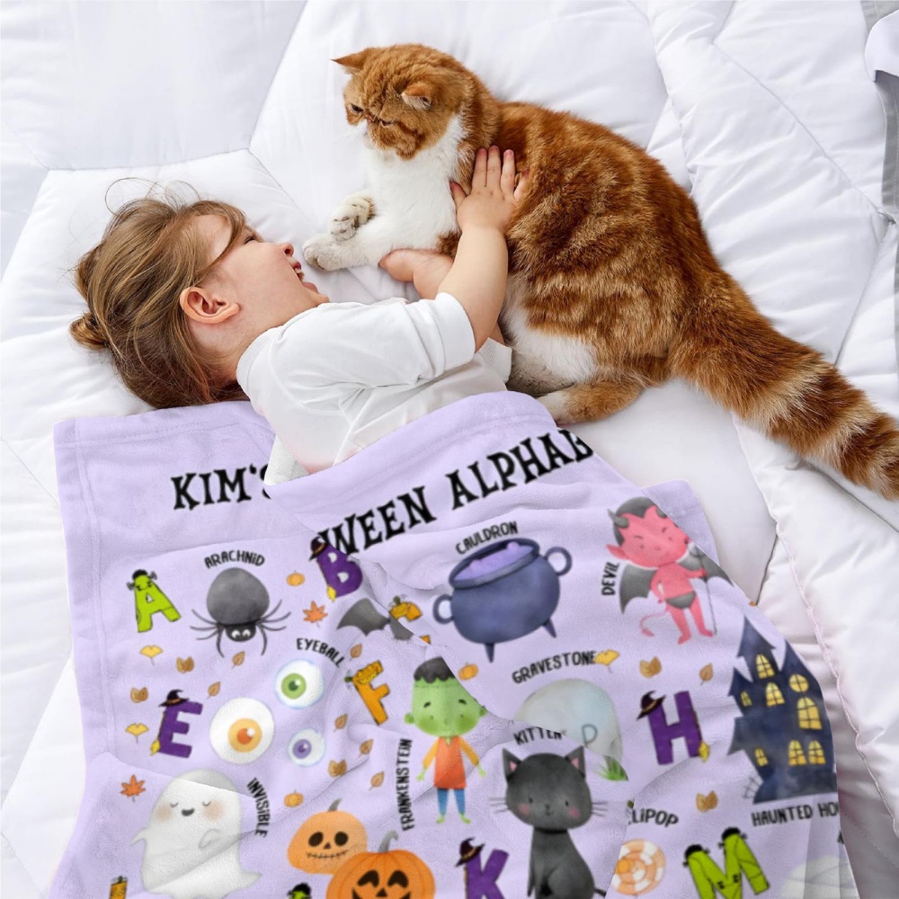 Selimut Lempar Alfabet Hallowe - Kids Education Name ulasan dan harga